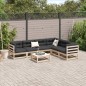 vidaXL Set de sofás jardín 7 pzas con cojines madera maciza pino