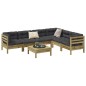 vidaXL Set de sofás jardín 7 pzas con cojines madera pino impregnada vidaXL Set de sofás jardín 7 pzas con cojines madera pino impregnada