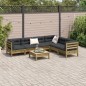 vidaXL Set de sofás jardín 7 pzas con cojines madera pino impregnada vidaXL Set de sofás jardín 7 pzas con cojines madera pino impregnada