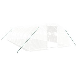 vidaXL Invernadero con estructura de acero blanco 32 m² 8x4x2 m