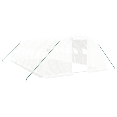 vidaXL Invernadero con estructura de acero blanco 32 m² 8x4x2 m