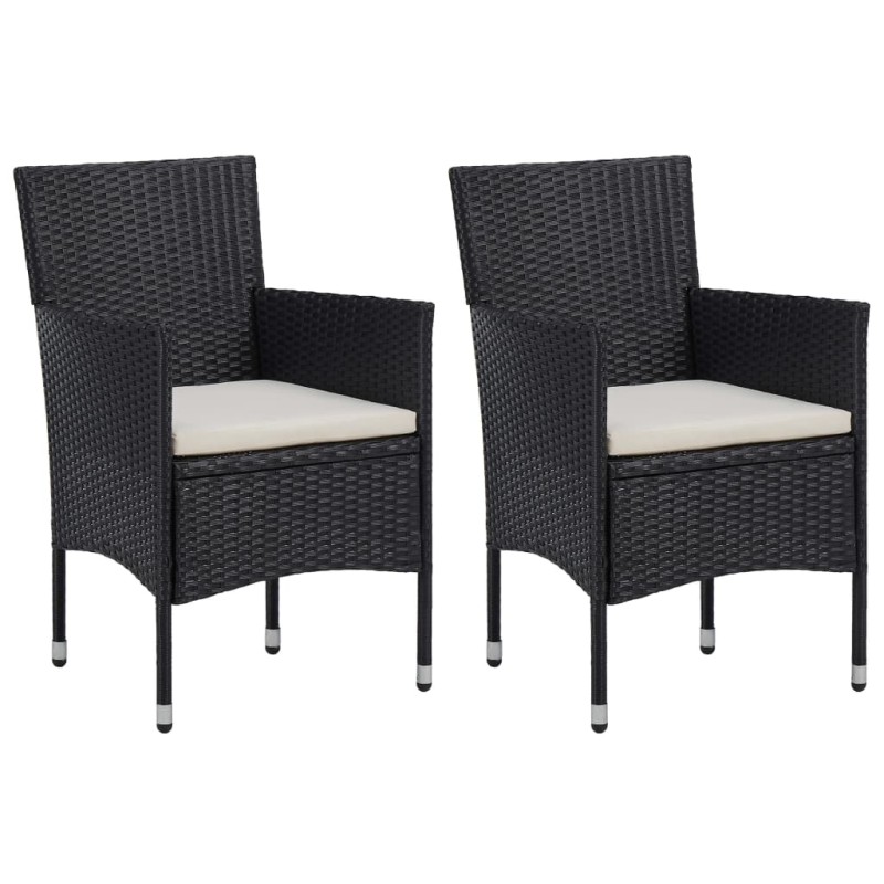 vidaXL Sillas de comedor de jardín 2 unidades ratán sintético negro vidaXL Sillas de comedor de jardín 2 unidades ratán sintético negro