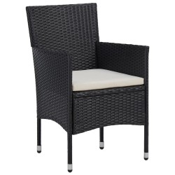 vidaXL Sillas de comedor de jardín 2 unidades ratán sintético negro