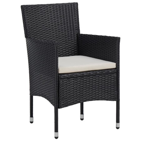 vidaXL Sillas de comedor de jardín 2 unidades ratán sintético negro