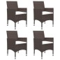 vidaXL Juego de comedor de jardín 5 piezas con cojines marrón vidaXL Juego de comedor de jardín 5 piezas con cojines marrón