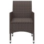 vidaXL Juego de comedor de jardín 5 piezas con cojines marrón vidaXL Juego de comedor de jardín 5 piezas con cojines marrón