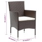 vidaXL Juego de comedor de jardín 5 piezas con cojines marrón vidaXL Juego de comedor de jardín 5 piezas con cojines marrón