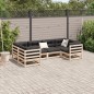 vidaXL Juego de sofás de jardín 6 pzas con cojines madera maciza pino vidaXL Juego de sofás de jardín 6 pzas con cojines madera maciza pino