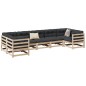 vidaXL Set de sofás jardín 7 pzas con cojines madera maciza pino vidaXL Set de sofás jardín 7 pzas con cojines madera maciza pino