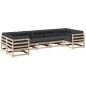 vidaXL Set de sofás jardín 7 pzas con cojines madera maciza pino vidaXL Set de sofás jardín 7 pzas con cojines madera maciza pino