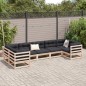 vidaXL Set de sofás jardín 7 pzas con cojines madera maciza pino vidaXL Set de sofás jardín 7 pzas con cojines madera maciza pino