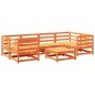 vidaXL Juego de sofás de jardín 7 pzas madera maciza pino marrón cera vidaXL Juego de sofás de jardín 7 pzas madera maciza pino marrón cera