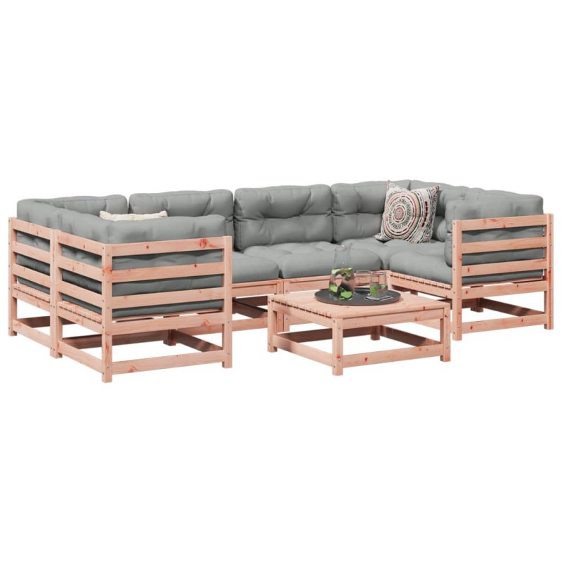 vidaXL Set de sofás jardín 7 pzas con cojines madera abeto Douglas vidaXL Set de sofás jardín 7 pzas con cojines madera abeto Douglas