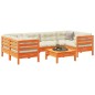 vidaXL Set de sofás jardín 7 pzas con cojines madera pino marrón cera