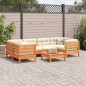 vidaXL Set de sofás jardín 7 pzas con cojines madera pino marrón cera