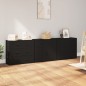 vidaXL Aparadores 3 piezas madera contrachapada negro vidaXL Aparadores 3 piezas madera contrachapada negro