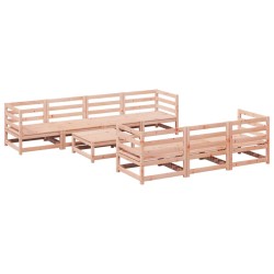 vidaXL Juego de sofás de jardín 8 pzas madera maciza de abeto Douglas