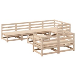vidaXL Juego de sofás de jardín 8 pzas madera maciza de pino