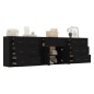 vidaXL Aparadores 3 piezas madera contrachapada negro vidaXL Aparadores 3 piezas madera contrachapada negro