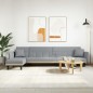 vidaXL Sofá cama en forma de L tela gris claro 275x140x70 cm