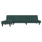 vidaXL Sofá cama en forma de L terciopelo verde oscuro 255x140x70 cm vidaXL Sofá cama en forma de L terciopelo verde oscuro 255x140x70 cm