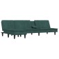 vidaXL Sofá cama en forma de L terciopelo verde oscuro 255x140x70 cm vidaXL Sofá cama en forma de L terciopelo verde oscuro 255x140x70 cm