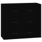 vidaXL Aparadores 3 piezas madera contrachapada negro vidaXL Aparadores 3 piezas madera contrachapada negro