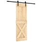 vidaXL Puerta corredera con herrajes madera maciza de pino 70x210 cm vidaXL Puerta corredera con herrajes madera maciza de pino 70x210 cm