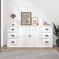 vidaXL Aparadores 3 uds madera contrachapada blanco brillo vidaXL Aparadores 3 uds madera contrachapada blanco brillo