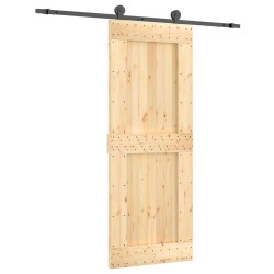 vidaXL Puerta corredera con herrajes madera maciza de pino 80x210 cm