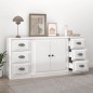 vidaXL Aparadores 3 uds madera contrachapada blanco brillo vidaXL Aparadores 3 uds madera contrachapada blanco brillo