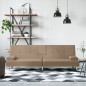 vidaXL Sofá cama con portavasos cuero sintético color capuchino vidaXL Sofá cama con portavasos cuero sintético color capuchino