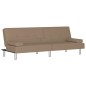 vidaXL Sofá cama con portavasos cuero sintético color capuchino vidaXL Sofá cama con portavasos cuero sintético color capuchino