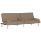 vidaXL Sofá cama con portavasos cuero sintético color capuchino vidaXL Sofá cama con portavasos cuero sintético color capuchino