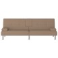 vidaXL Sofá cama con portavasos cuero sintético color capuchino vidaXL Sofá cama con portavasos cuero sintético color capuchino