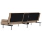vidaXL Sofá cama con portavasos cuero sintético color capuchino vidaXL Sofá cama con portavasos cuero sintético color capuchino