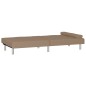 vidaXL Sofá cama con portavasos cuero sintético color capuchino vidaXL Sofá cama con portavasos cuero sintético color capuchino