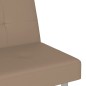 vidaXL Sofá cama con portavasos cuero sintético color capuchino vidaXL Sofá cama con portavasos cuero sintético color capuchino