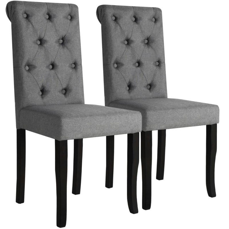 vidaXL Sillas de comedor 2 unidades tela gris oscuro vidaXL Sillas de comedor 2 unidades tela gris oscuro