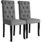vidaXL Sillas de comedor 2 unidades tela gris oscuro vidaXL Sillas de comedor 2 unidades tela gris oscuro