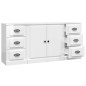 vidaXL Aparadores 3 uds madera contrachapada blanco brillo vidaXL Aparadores 3 uds madera contrachapada blanco brillo