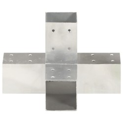 vidaXL Conector de postes en forma de X metal galvanizado 71x71 mm