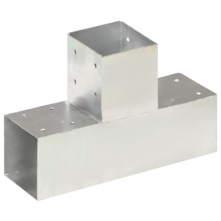 vidaXL Conector de postes en forma de T metal galvanizado 91x91 mm
