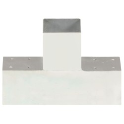 vidaXL Conector de postes en forma de T metal galvanizado 91x91 mm