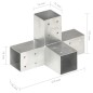 vidaXL Conector de postes en forma de X metal galvanizado 71x71 mm vidaXL Conector de postes en forma de X metal galvanizado 71x71 mm