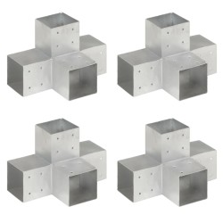 vidaXL Conectores de postes en X 4 uds metal galvanizado 101x101 mm