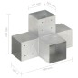 vidaXL Conectores de postes en X 4 uds metal galvanizado 101x101 mm vidaXL Conectores de postes en X 4 uds metal galvanizado 101x101 mm