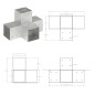 vidaXL Conectores de postes en X 4 uds metal galvanizado 101x101 mm vidaXL Conectores de postes en X 4 uds metal galvanizado 101x101 mm