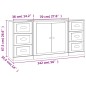 vidaXL Aparadores 3 uds madera contrachapada blanco brillo vidaXL Aparadores 3 uds madera contrachapada blanco brillo
