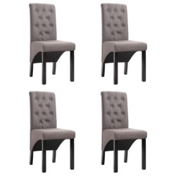 vidaXL Silla de comedor 4 unidades de tela gris taupe 